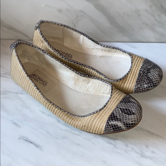 MICHAEL Michael Kors Shoes - Michael Kors MK Tan/Gray/Black Flats